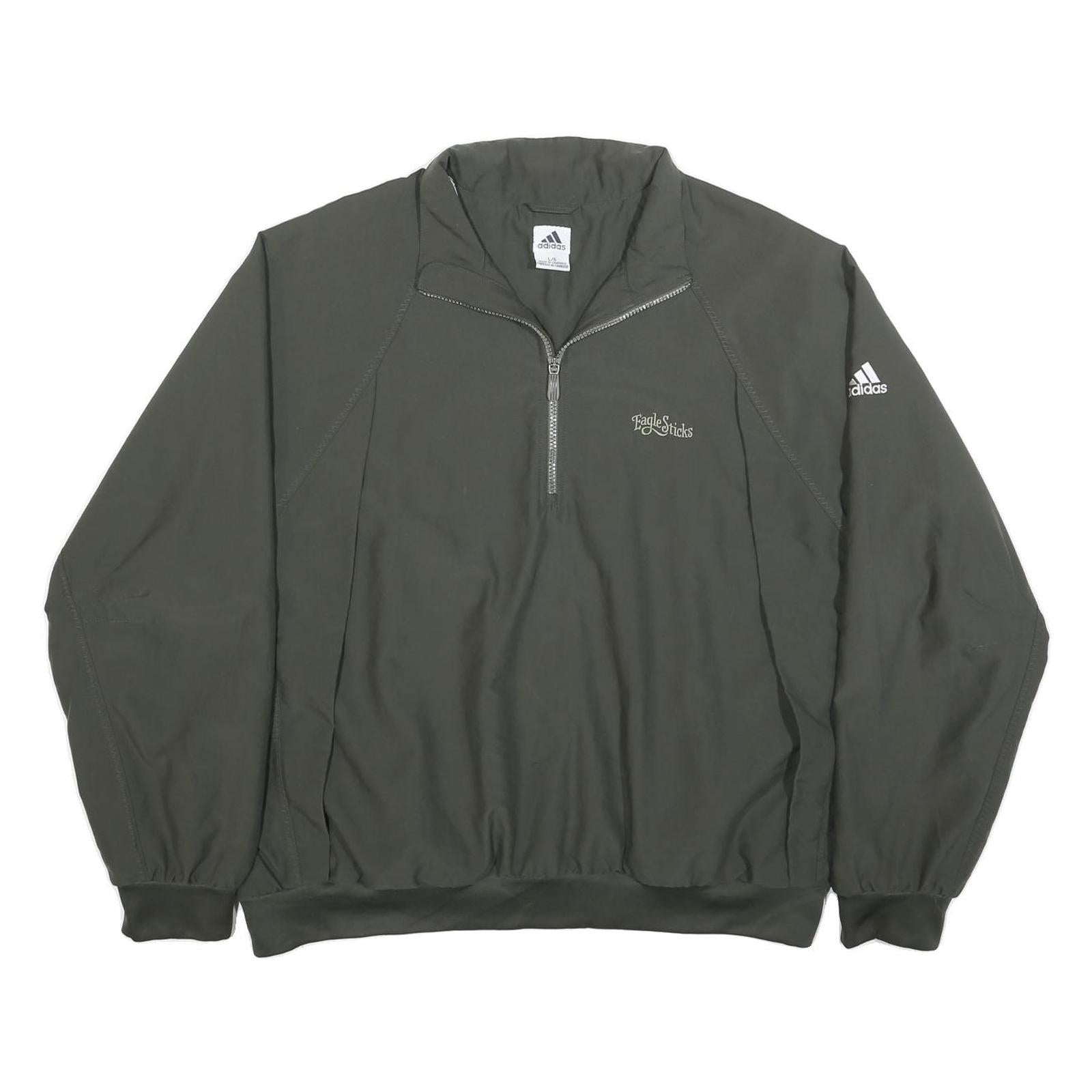 ADIDAS Mens Grey Lightweight Polyester Track Jacket L Zip Sportswear