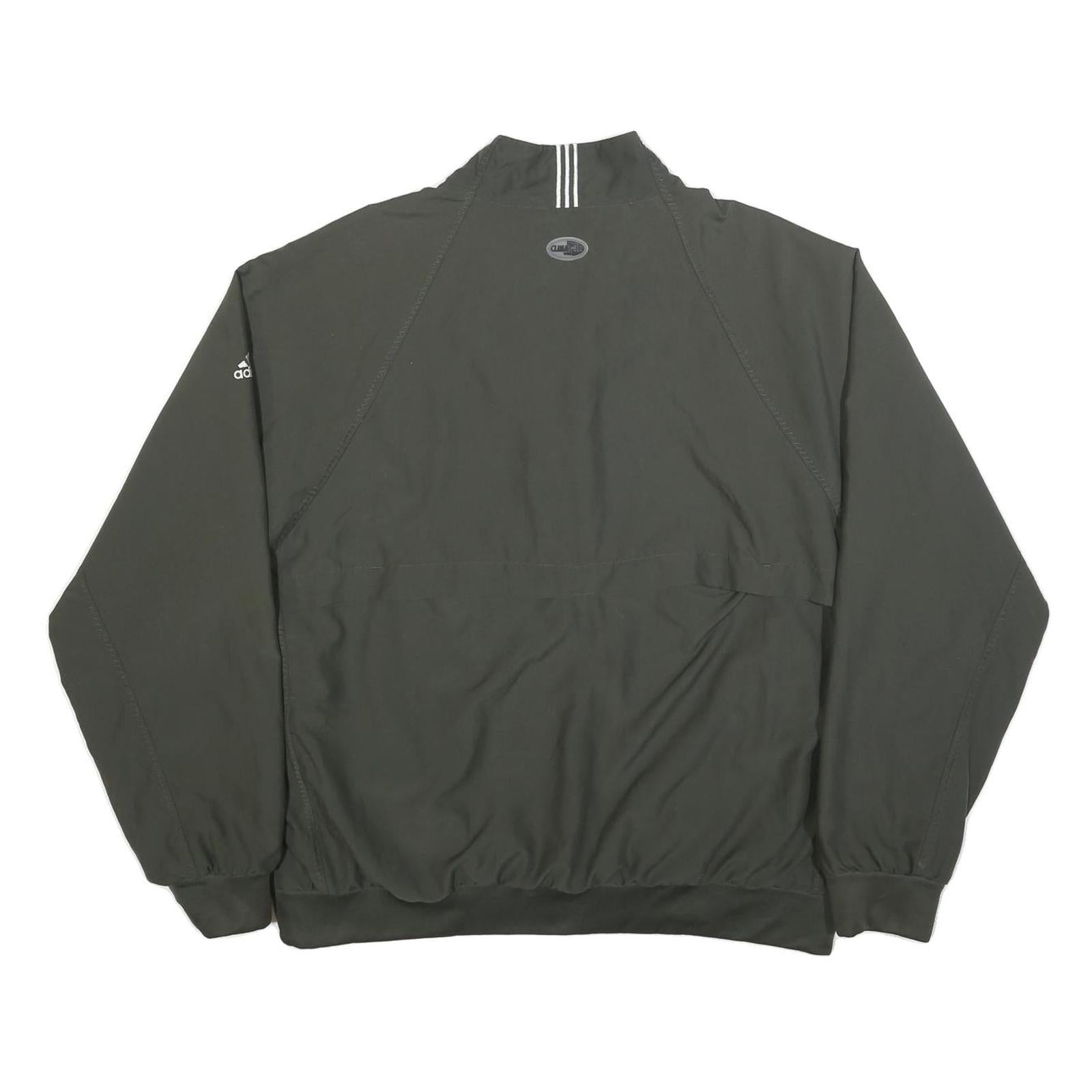 ADIDAS Mens Grey Lightweight Polyester Track Jacket L Zip Sportswear