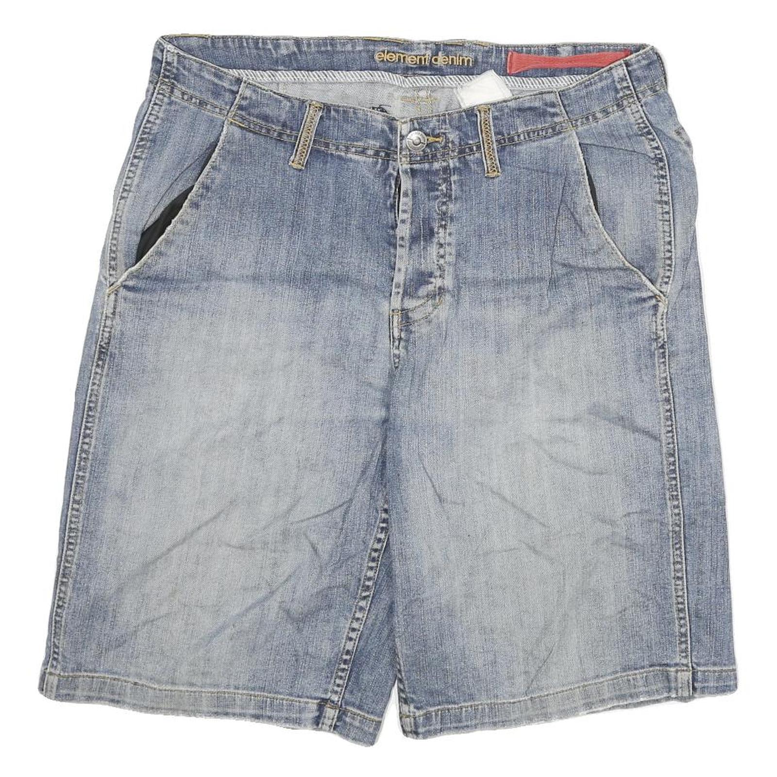 ELEMENT DENIM Mens Shorts Blue Casual 2XL W34 Denim Cotton Blend