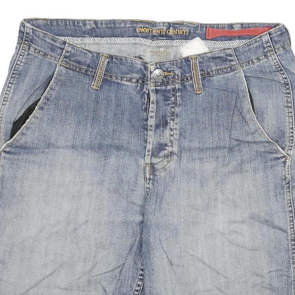 ELEMENT DENIM Mens Shorts Blue Casual 2XL W34 Denim Cotton Blend