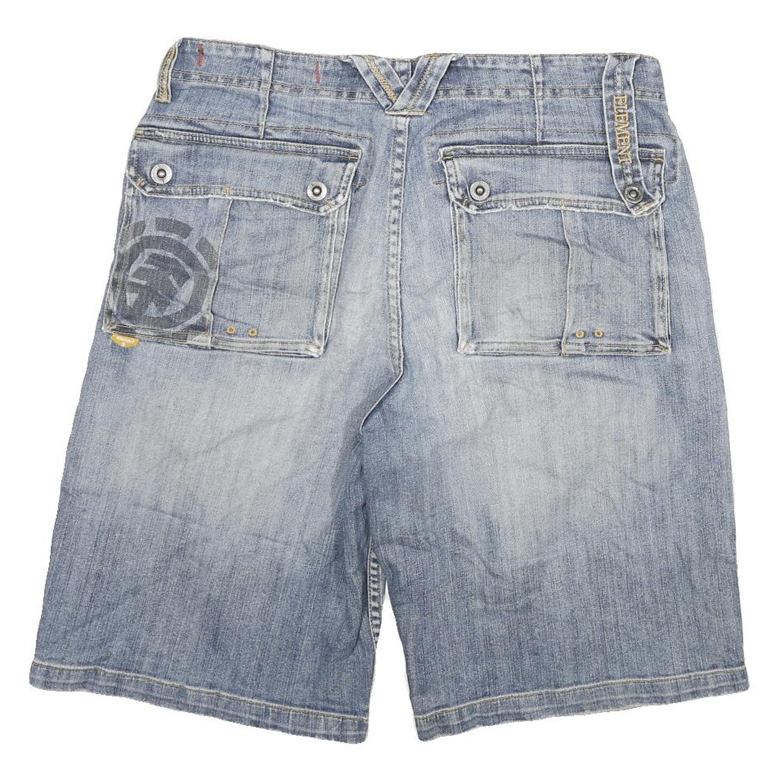ELEMENT DENIM Mens Shorts Blue Casual 2XL W34 Denim Cotton Blend