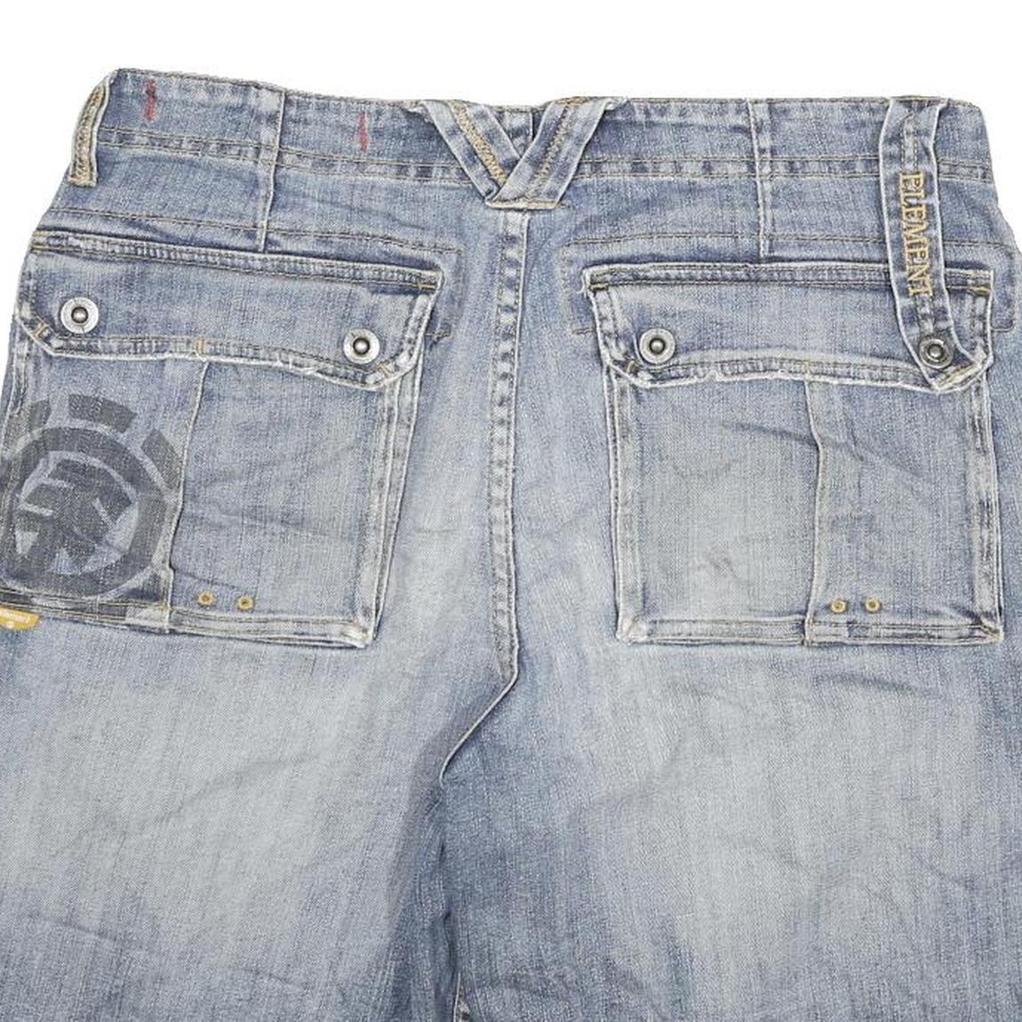 ELEMENT DENIM Mens Shorts Blue Casual 2XL W34 Denim Cotton Blend