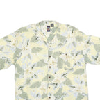 HERITAGE TROPICS Mens Yellow & Green Floral Rayon Shirt L Relaxed Fit Casual