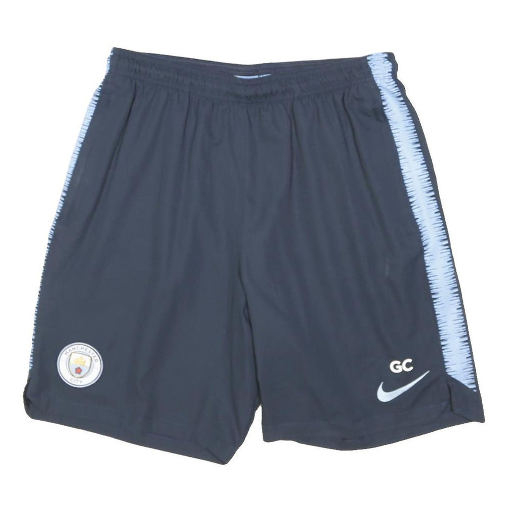 NIKE Mens Shorts Blue & Light Blue Manchester City Casual L W28 GC Logo