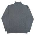 TOMMY HILFIGER Womens Jumper Grey Roll Neck Tight Knit M