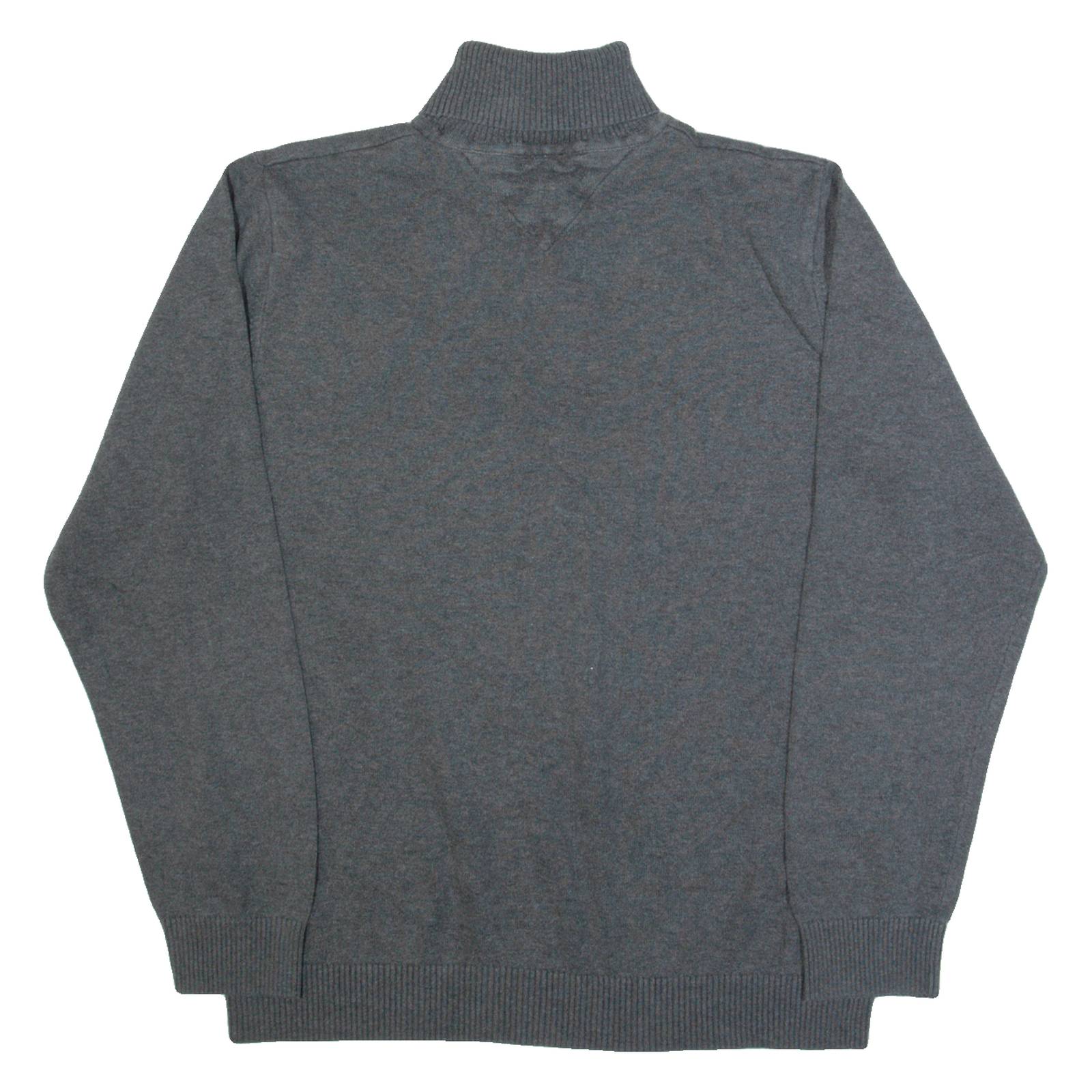TOMMY HILFIGER Womens Jumper Grey Roll Neck Tight Knit M