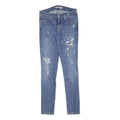 LEVI'S Womens Blue Slim Skinny Denim Medium W26 L29 Distressed Jeans Zip
