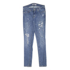 LEVI'S Womens Blue Slim Skinny Denim Medium W26 L29 Distressed Jeans Zip