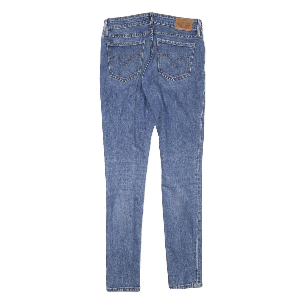 LEVI'S Womens Blue Slim Skinny Denim Medium W26 L29 Distressed Jeans Zip