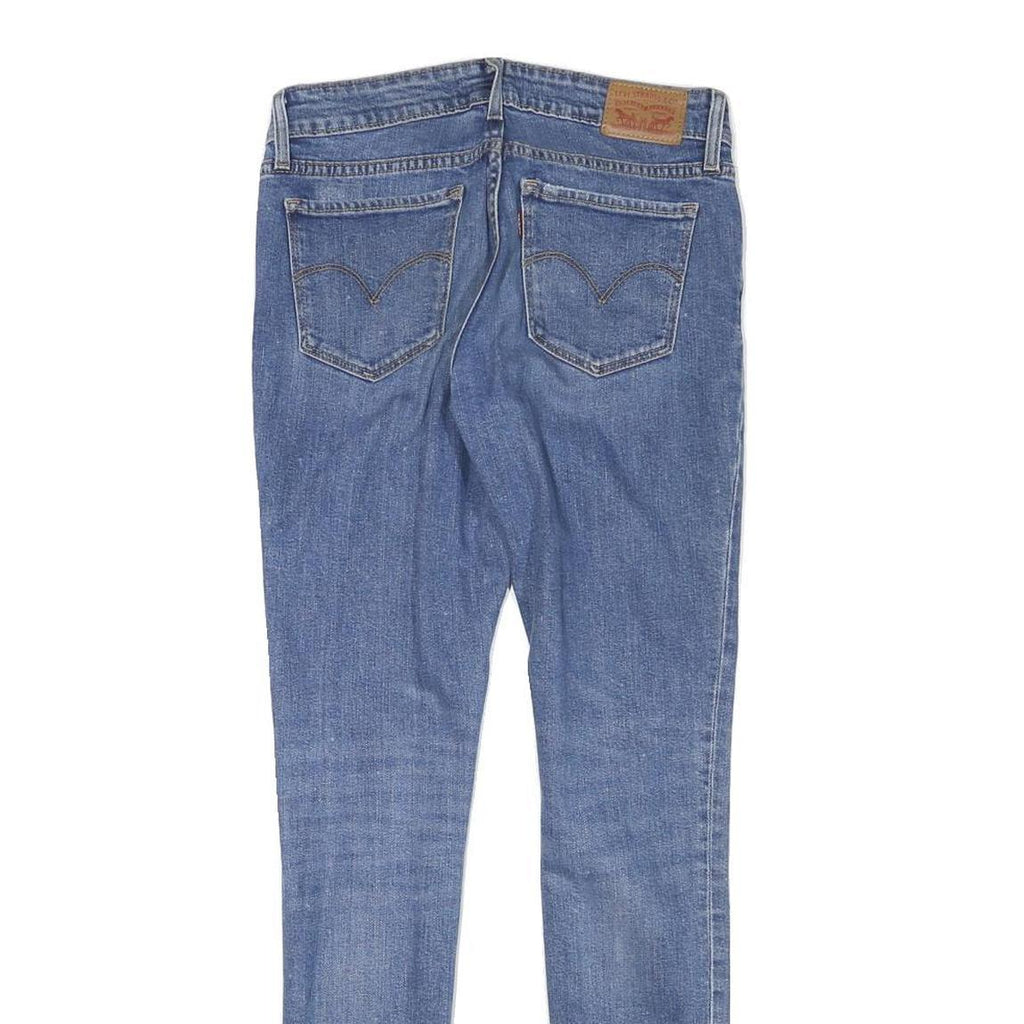 LEVI'S Womens Blue Slim Skinny Denim Medium W26 L29 Distressed Jeans Zip