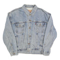 LEVI'S Mens Blue Denim Jacket L Cotton Classic Button Front Casual Lightweight