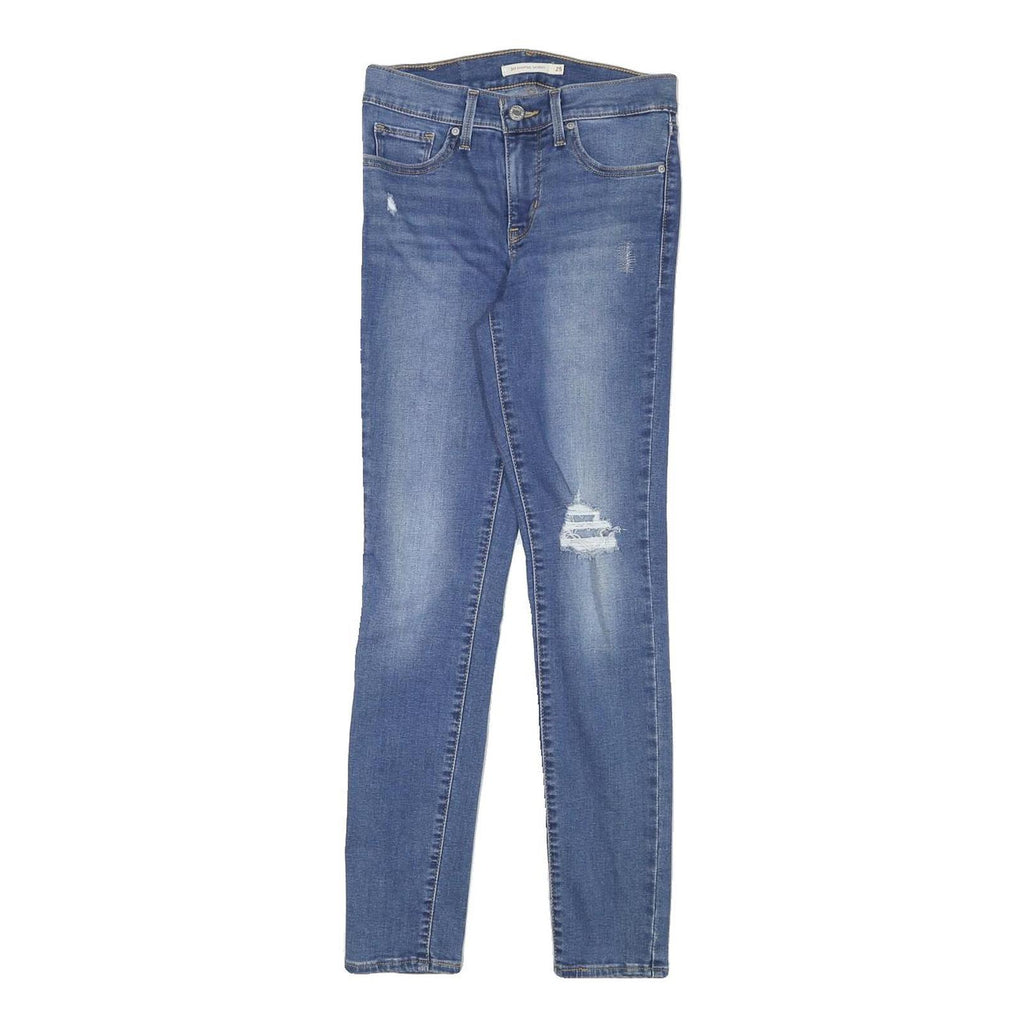 LEVI'S Womens Slim Blue Skinny Denim Medium W25 L27 Zip Casual Stretch Jeans