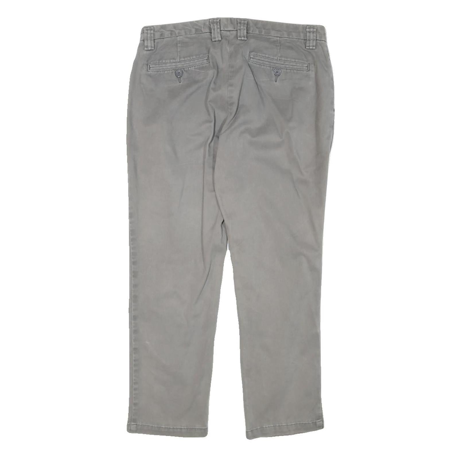 GAP Womens Cotton Blend Grey Slim Straight Trousers W30 L25 Casual Workwear