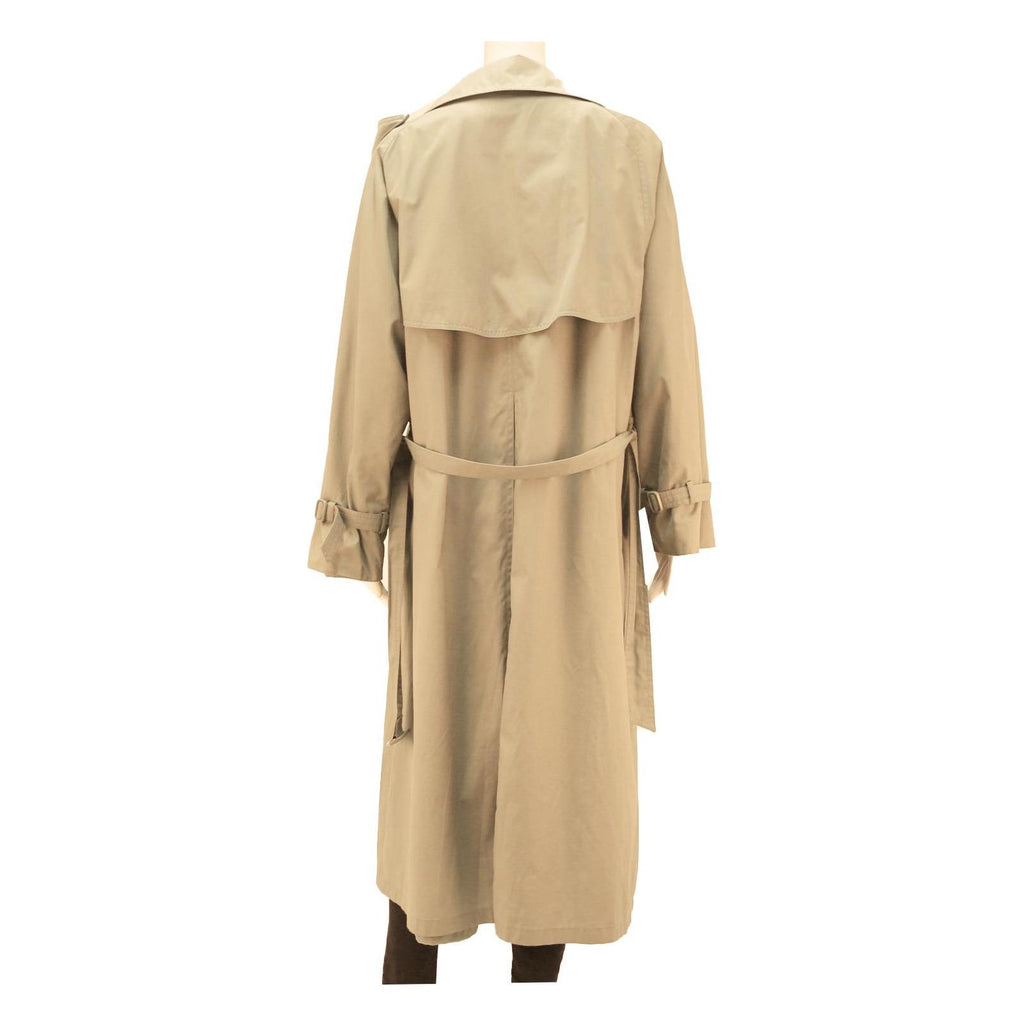 Womens Beige Cotton Blend Trench Jacket S Button Closure Classic Outerwear