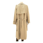 Womens Beige Cotton Blend Trench Jacket S Button Closure Classic Outerwear