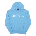 CHAMPION Womens Blue Pullover Hoodie M Cotton Blend Classic Logo