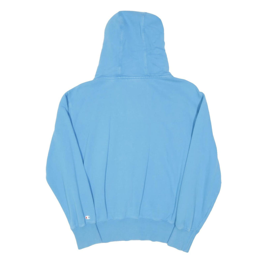 CHAMPION Womens Blue Pullover Hoodie M Cotton Blend Classic Logo