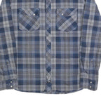 VANS Mens Blue Check Shirt M Cotton Blend Long Sleeve Casual Button