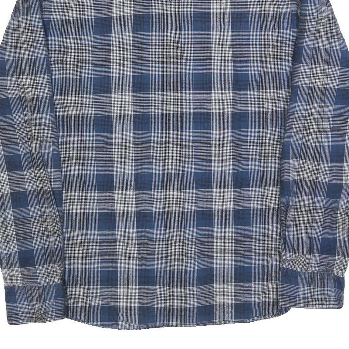 VANS Mens Blue Check Shirt M Cotton Blend Long Sleeve Casual Button