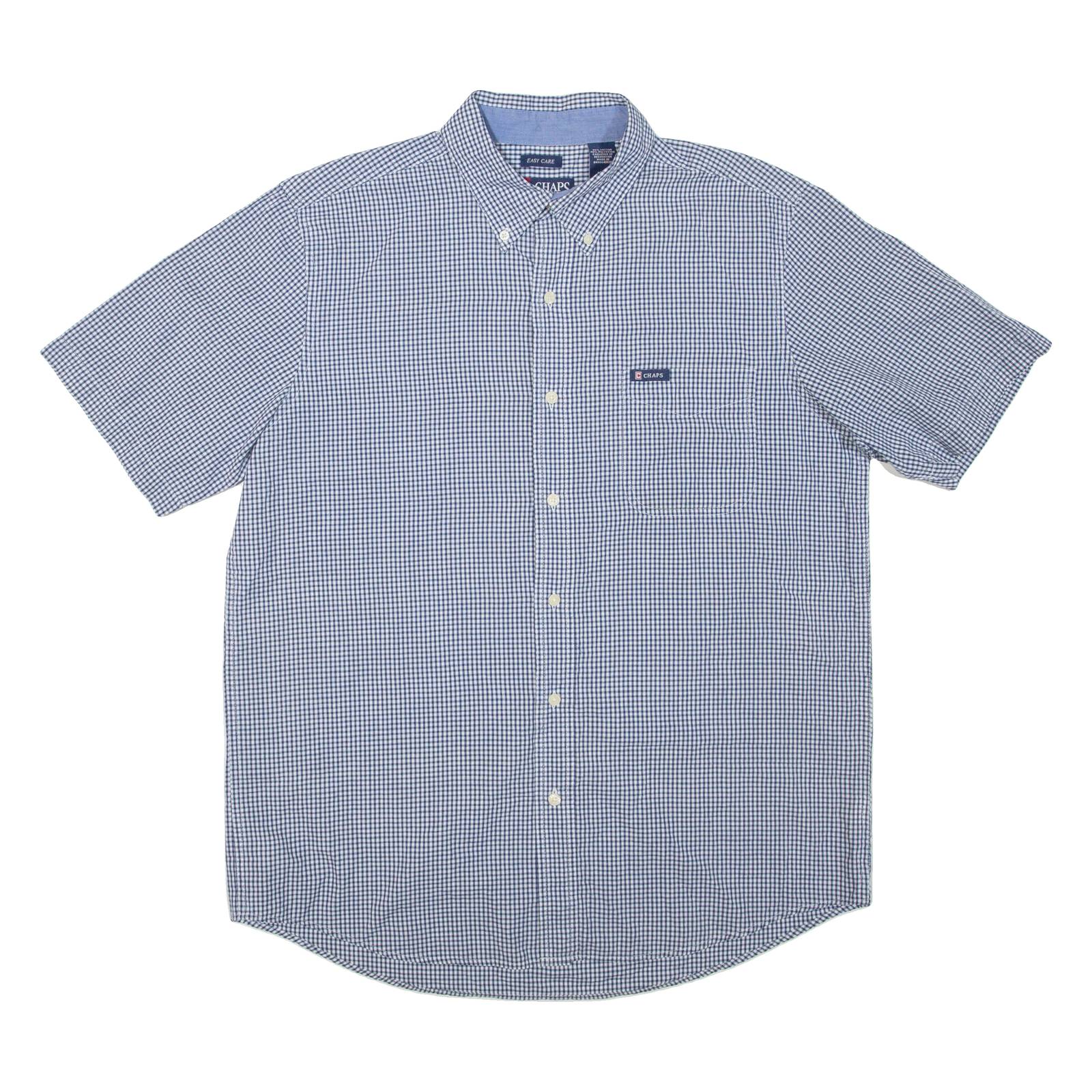 CHAPS Mens Shirt Blue Gingham L