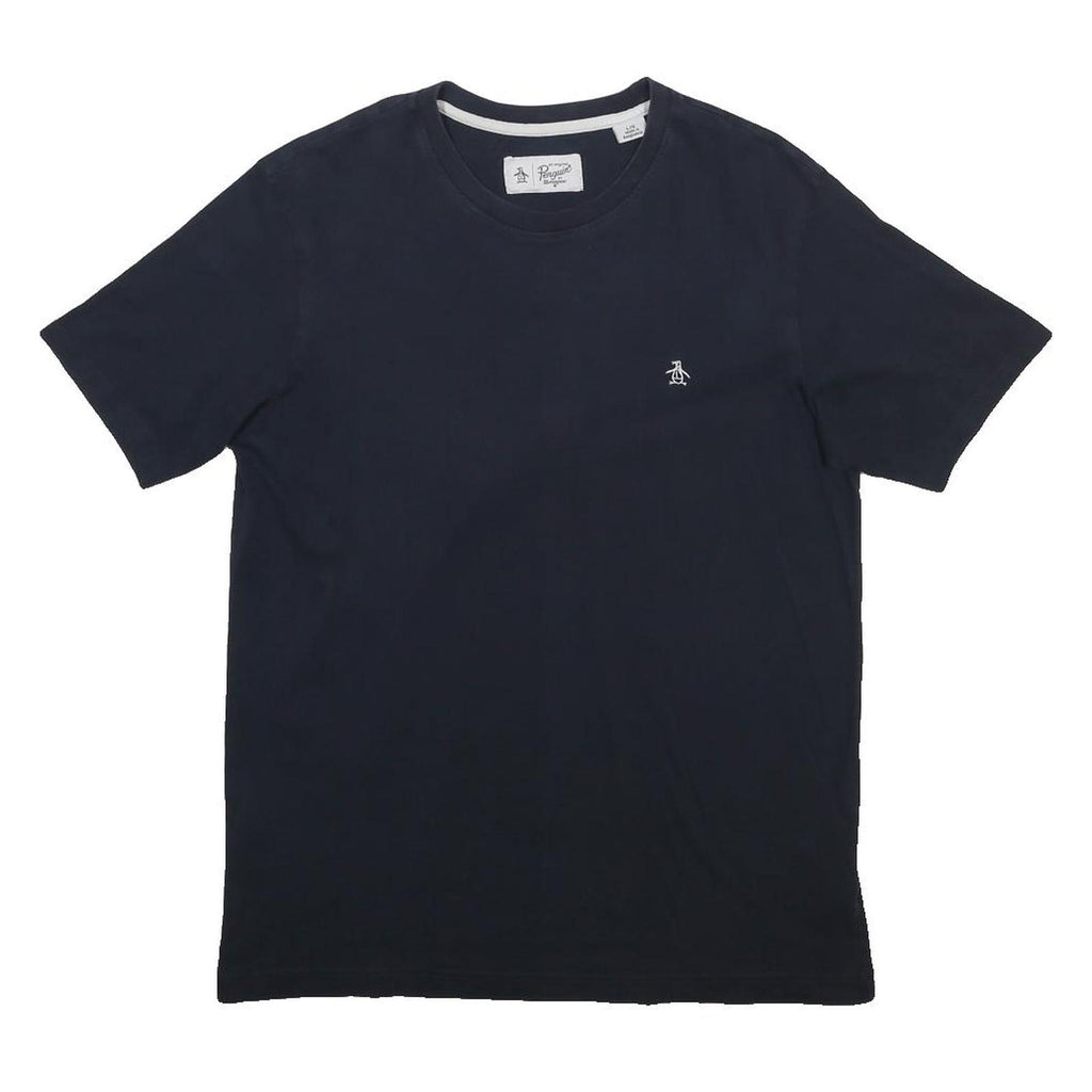 ORIGINAL PENGUIN Mens Navy Blue Graphic T-Shirt L Short Sleeve Crew Neck Casual