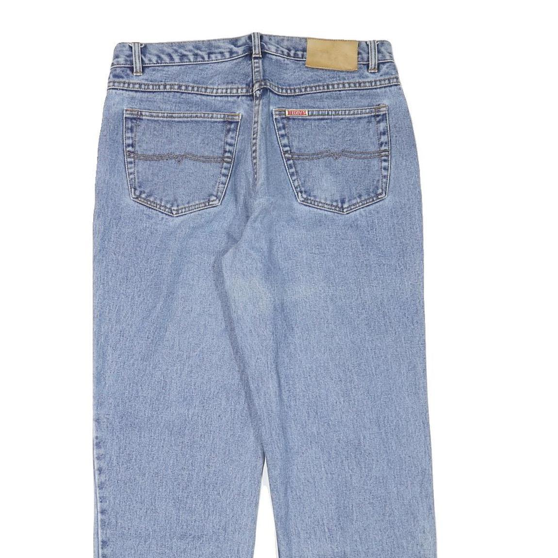 TEDDYS Mens Jeans Blue Regular Straight Denim Medium W32 L29 Cotton Blend Zip