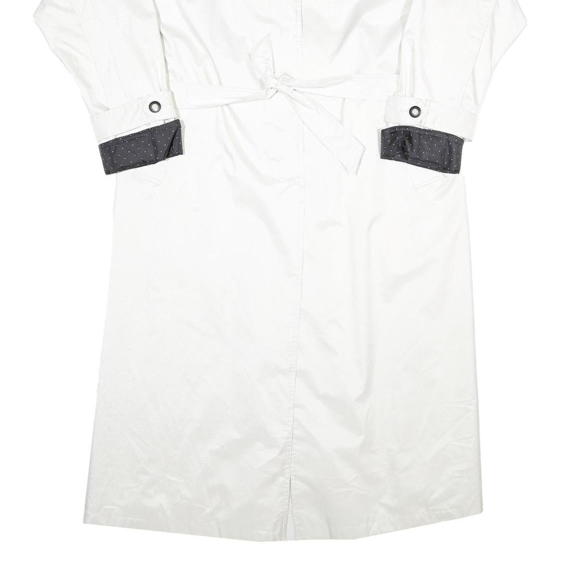 CAMBRIDGE Womens White & Black Button Jacket UK 16 Polyester Classic Fit