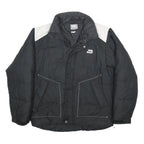 HELLY HANSEN Mens Black & White Outdoor Jacket L Polyester Woven Plain Zip