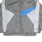 MARN Mens Grey Blue Polyester Blend Track Jacket L Zip Sports Casual Retro