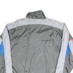 MARN Mens Grey Blue Polyester Blend Track Jacket L Zip Sports Casual Retro