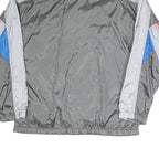 MARN Mens Grey Blue Polyester Blend Track Jacket L Zip Sports Casual Retro