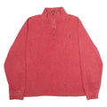 POLO RALPH LAUREN Mens Jumper Red 1/4 Zip Tight Knit L