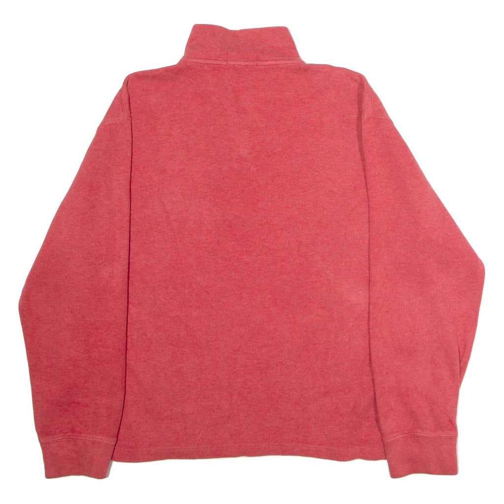 POLO RALPH LAUREN Mens Jumper Red 1/4 Zip Tight Knit L