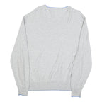 KAPPA Mens Grey & Blue Patterned Cotton Crew Neck Jumper M Casual Lightweight