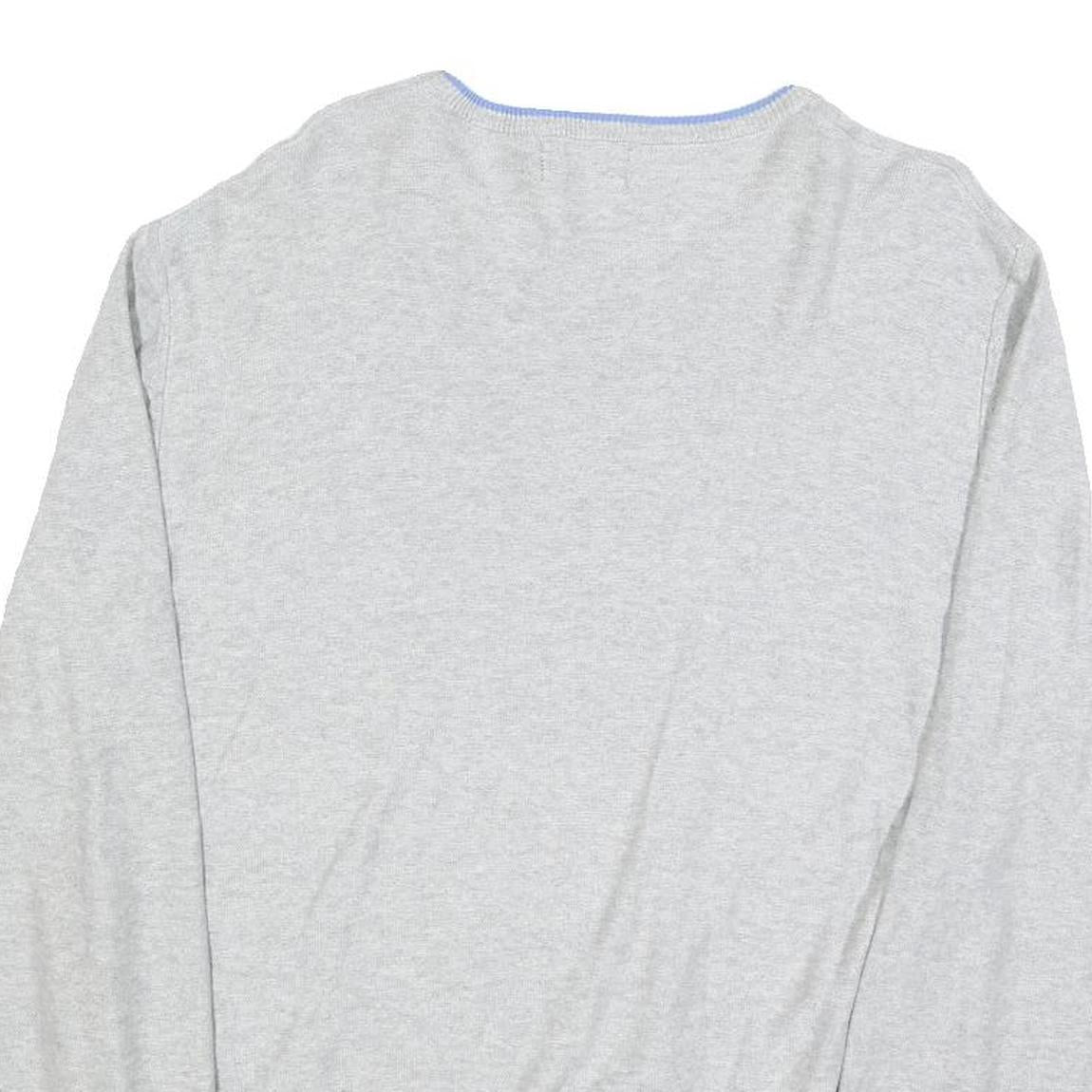 KAPPA Mens Grey & Blue Patterned Cotton Crew Neck Jumper M Casual Lightweight