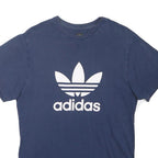 ADIDAS ORIGINALS Mens Blue Cotton Blend Graphic T-Shirt M Short Sleeve Crew Neck
