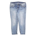 VIGOSS Womens Slim Light Blue Denim Cotton Blend Jeans W32 L25 Embroidered