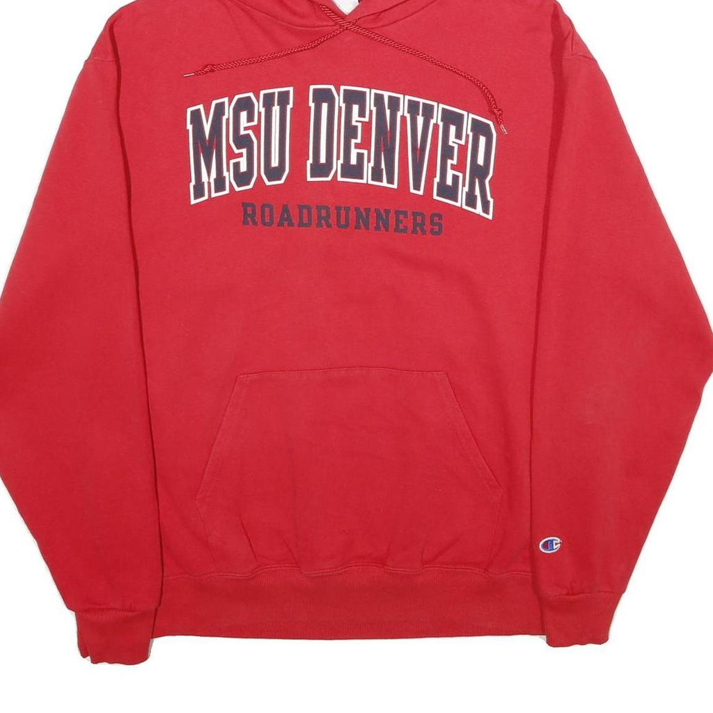 CHAMPION Mens Red MSU Denver Roadrunners Hoodie L Casual Cotton Blend Pullover