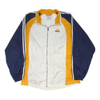 ADIDAS Mens White & Yellow & Blue Nylon Zip Up Track Jacket M Sportswear