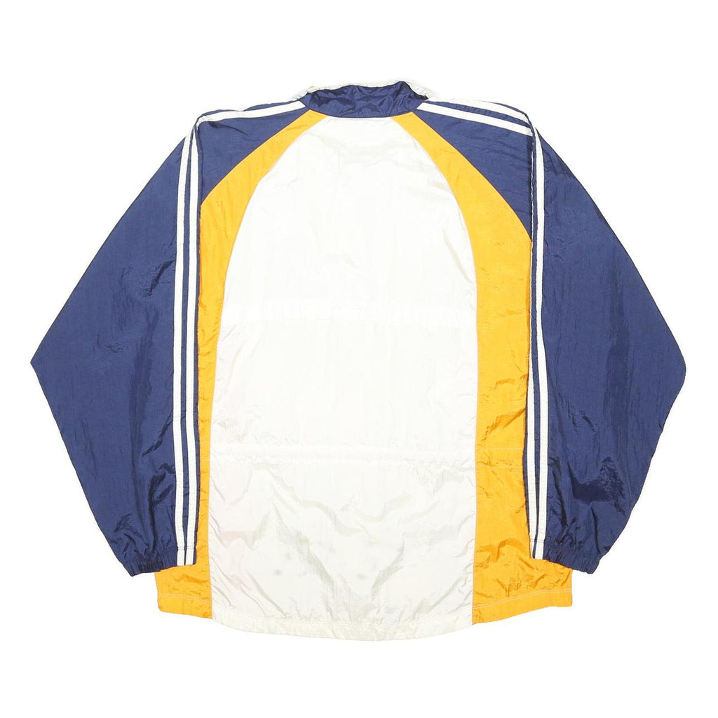 ADIDAS Mens White & Yellow & Blue Nylon Zip Up Track Jacket M Sportswear