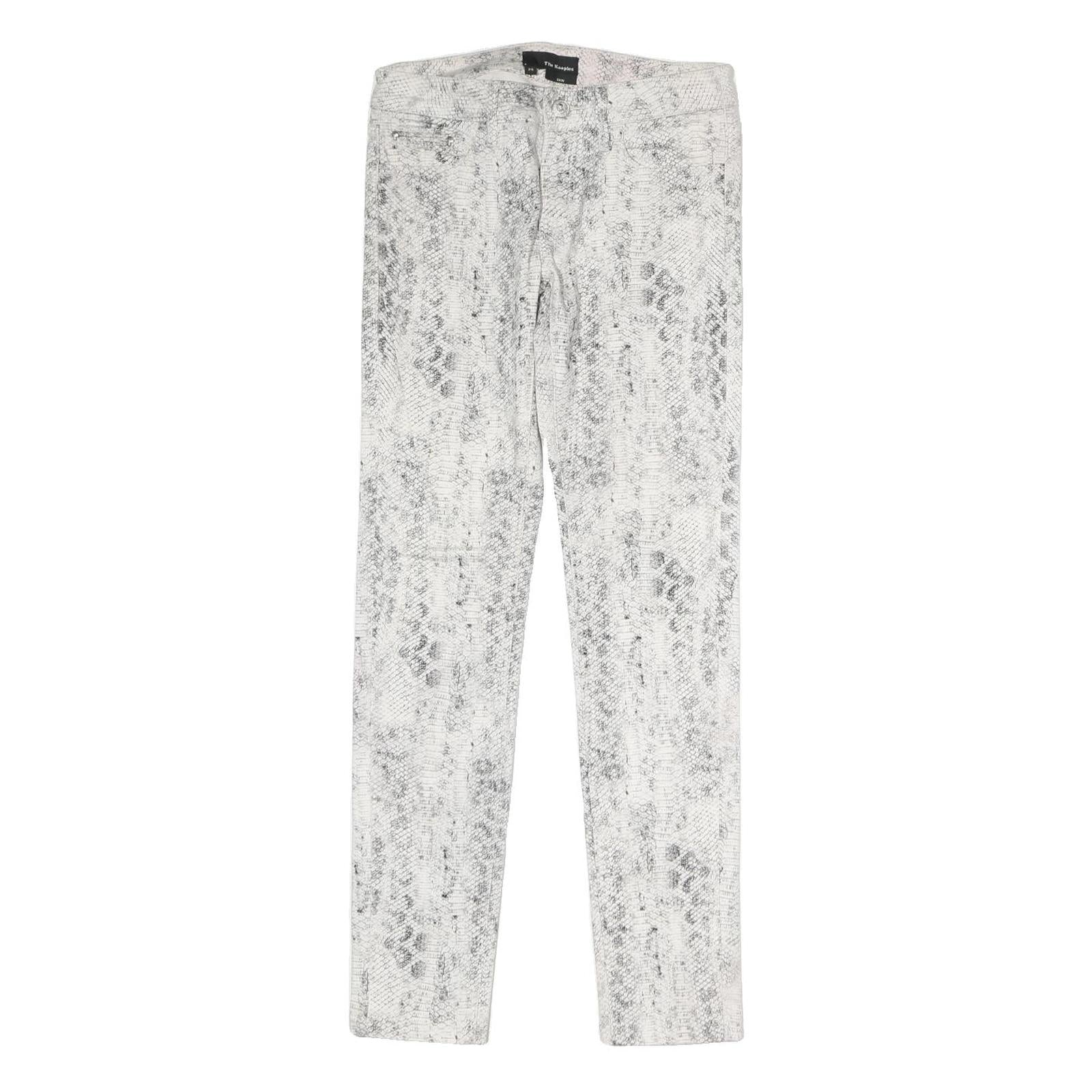 THE KOOPLES Womens Cotton Blend White Slim Skinny Trousers W25 L27 Snake Print