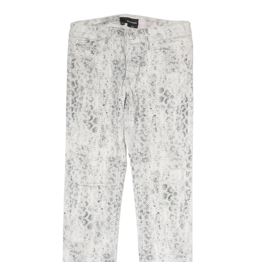 THE KOOPLES Womens Cotton Blend White Slim Skinny Trousers W25 L27 Snake Print