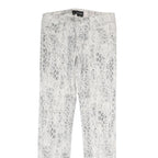 THE KOOPLES Womens Cotton Blend White Slim Skinny Trousers W25 L27 Snake Print