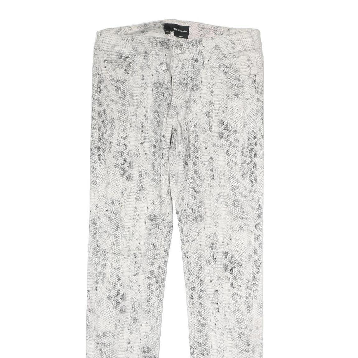 THE KOOPLES Womens Cotton Blend White Slim Skinny Trousers W25 L27 Snake Print