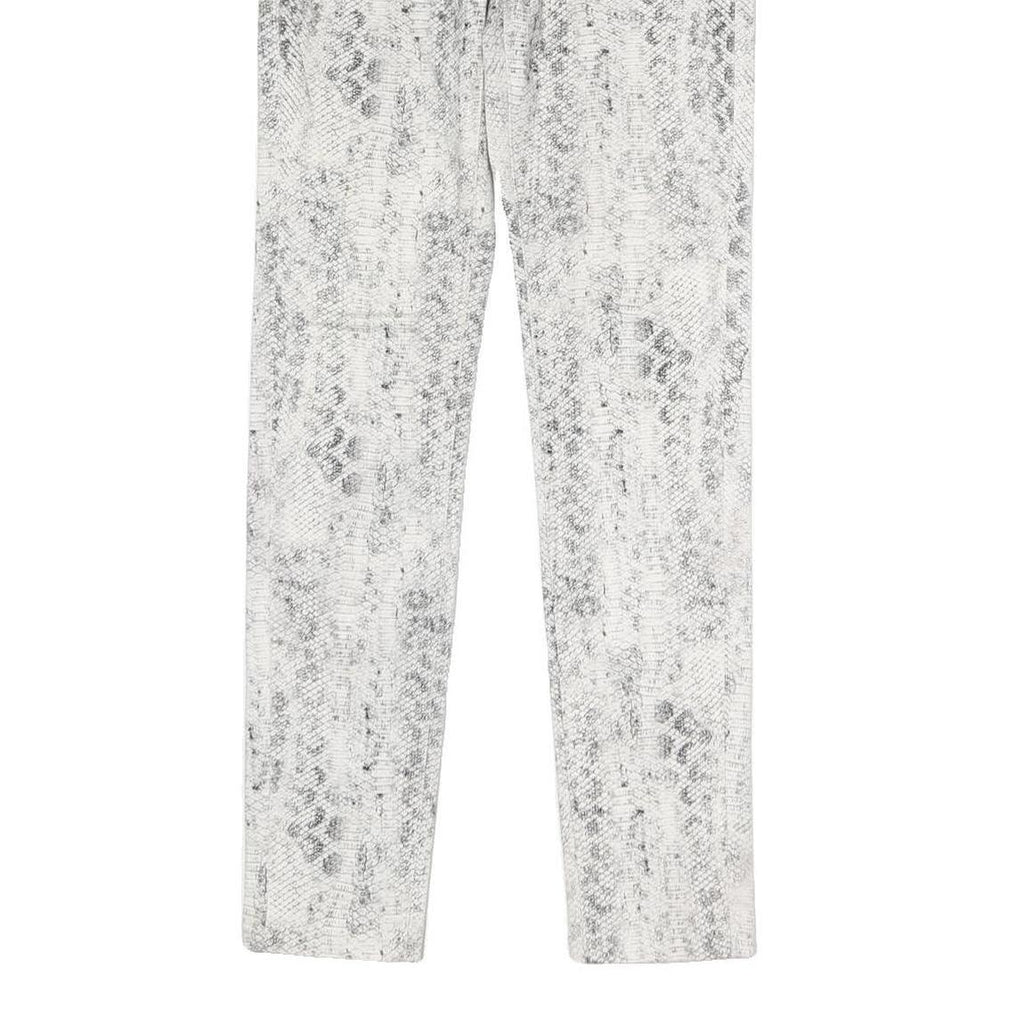 THE KOOPLES Womens Cotton Blend White Slim Skinny Trousers W25 L27 Snake Print