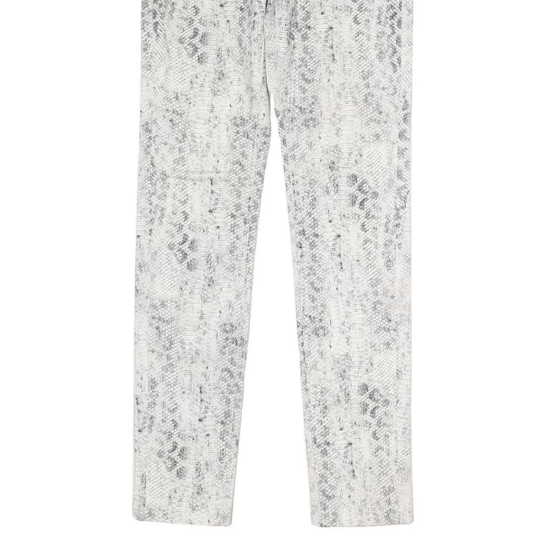THE KOOPLES Womens Cotton Blend White Slim Skinny Trousers W25 L27 Snake Print