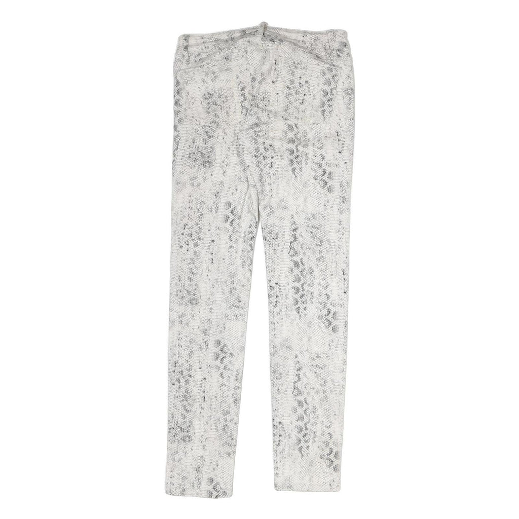 THE KOOPLES Womens Cotton Blend White Slim Skinny Trousers W25 L27 Snake Print