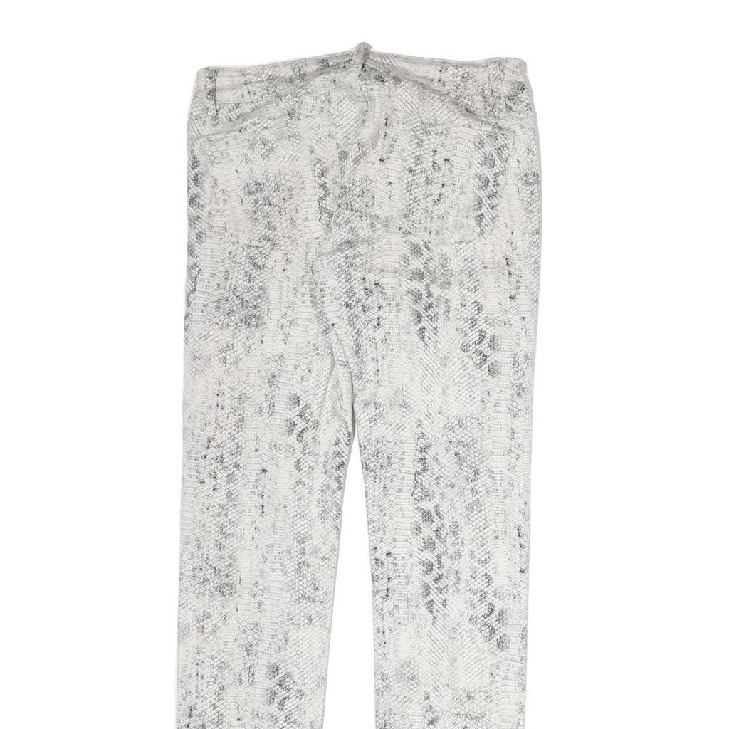 THE KOOPLES Womens Cotton Blend White Slim Skinny Trousers W25 L27 Snake Print