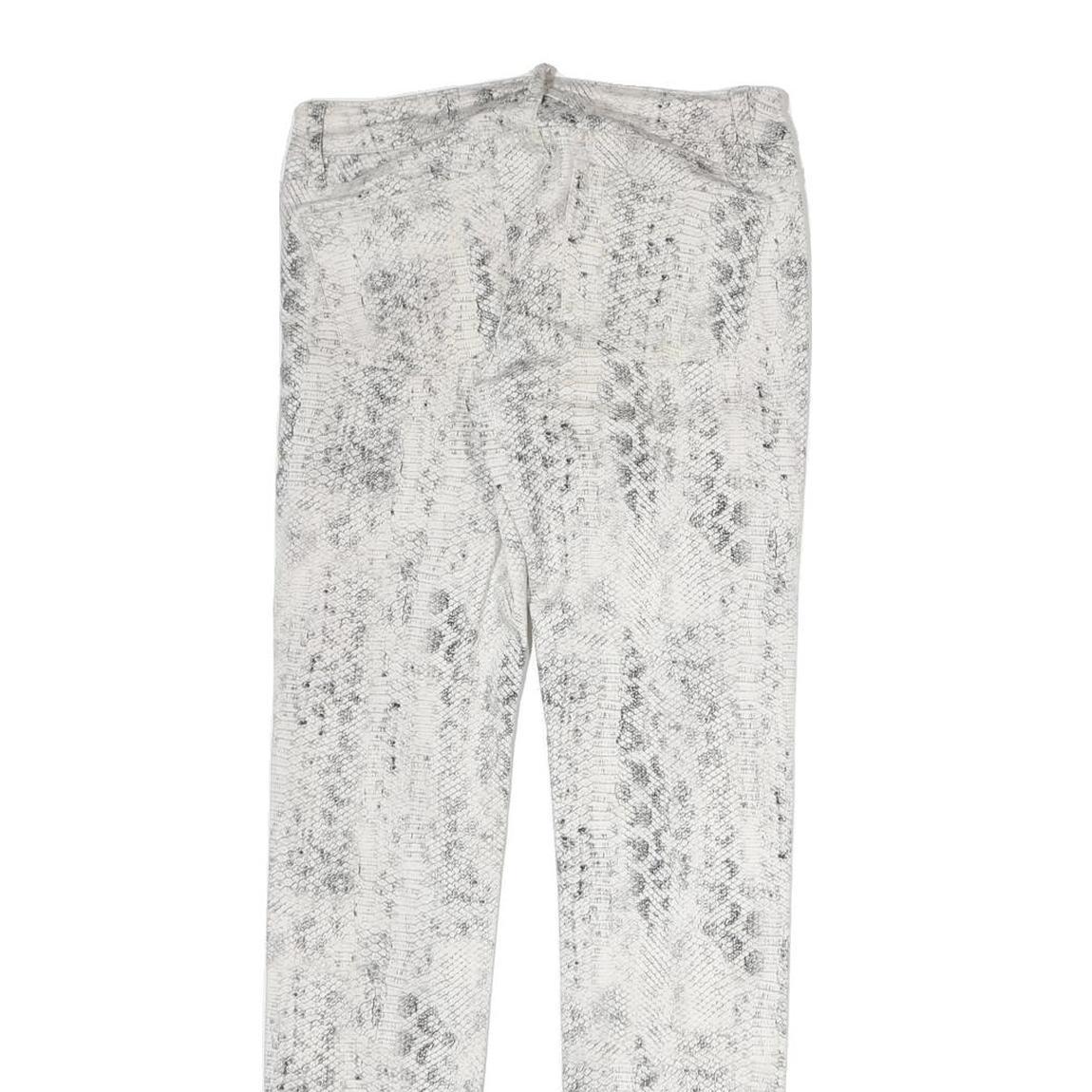 THE KOOPLES Womens Cotton Blend White Slim Skinny Trousers W25 L27 Snake Print