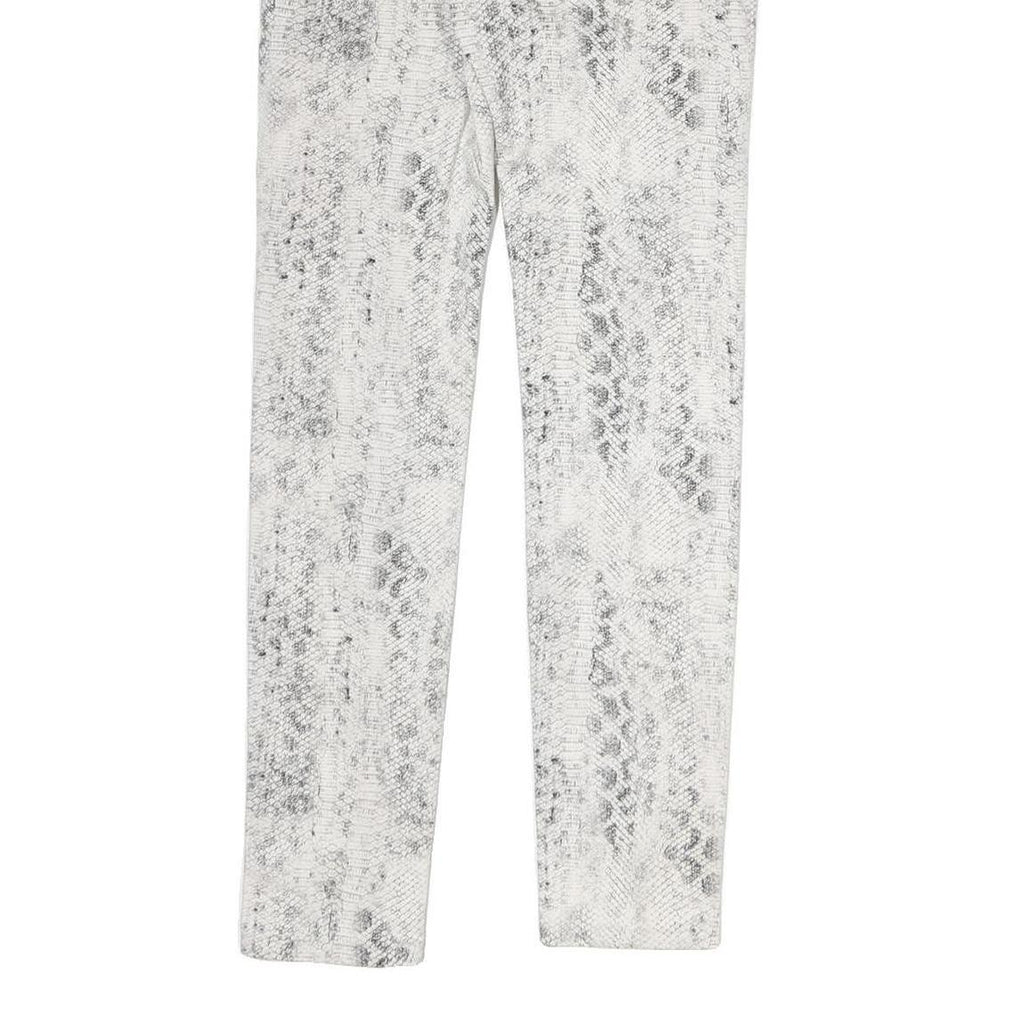 THE KOOPLES Womens Cotton Blend White Slim Skinny Trousers W25 L27 Snake Print